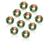 Amosfun 10 Unidades Guirnalda Navideña Mini Decorativa en Verde para Ventana y Árbol de Navidad Material Plástico y Tela, para Decoración Festiva en Casa