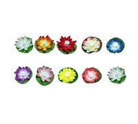 Amosfun 10 Velas Electrónicas LED de Tela Forma de Loto, Color Aleatorio, Decorativas para Piscina y Fiestas, Luz Flotante sin Llama, Decoración para Bodas y Eventos