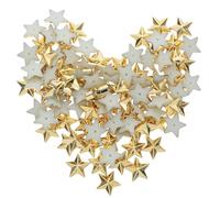 Amosfun 100 Piezas de Estrellas Acrílicas Doradas Planas, Forma Puntiaguda, para Manualidades Diy, Adornos para Ropa, Bolsos y Pulseras, Cristales Decorativos Ligeros para Scrapbooking