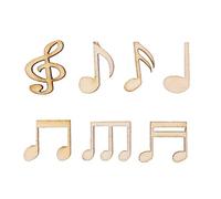 Amosfun 100 Piezas Notas Musicales De Madera Diy, Adornos Para Manualidades, DecoracióN De Scrapbooking, Ideal Para Pintar Y Personalizar, Color Khaki, 1.8 X 1.5 X 0.3 Cm,