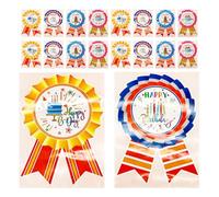 Amosfun 100 Piezas Pegatinas de Insignia de Feliz Cumpleaños Adhesión Duradera y Papel Chapado en Cobre, Decoración Adecuado para Fiestas Infantiles y Aulas Escolares Varios estilos