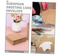 Amosfun 100 piezas Unidades Fundas Kraft para CD Diseño Vintage Europeo Sobres para Discos Almacenamiento Tarjetas Multiuso