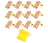 Amosfun 12 Juegos de Llaveros de Girasol Etiquetas Decorativas y Bolsitas de Obsequio, Colgantes de Bolso para Fiesta Temática de Verano, Cumpleaños y Eventos, Accesorios Clave Únicos