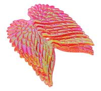Amosfun 12 Parches de Alas de Ángel Mini de Tela Iridiscente Roja 8,5 Cm para Manualidades Diy, Accesorios para Decoración de Ropa, Mochilas y Fiestas