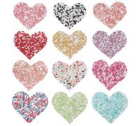 Amosfun 12 Parches Termoadhesivos para Ropa Forma de Corazón, Lentejuelas Multicolor, para Decorar y Reparar Prendas, Bolsos y Manualidades, Accesorios de Costura DIY Color Aleatorio