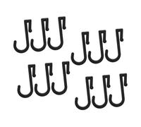 Amosfun 12 piezas Ganchos Colgantes de Plástico Forma de J para Armarios y Toallas Diseño Plano y Fácil Instalación para Organización Cocina y Baño Color Negro