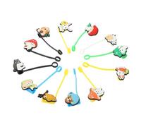 Amosfun 12 Piezas Tapas de Silicona para Reutilizables con Diseño de Caricaturas Cubiertas de Tapones para Bebidas Perfectos para Fiestas y Actividades
