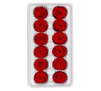 Amosfun 12 Rosas Preservadas Rojas 3-4 CM Accesorio para Ramo DIY Flores Inmortales para Decoración de Bodas Fiestas y Eventos Caja de 12 Piezas