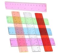Amosfun 14 Piezas Regla de Dibujo Transparente de Colores 15cm, Plástico | Herramienta Ligera y Multifuncional, para Escuela y Diseño Artístico, Uso en Matemáticas, Maestros Color Aleatorio