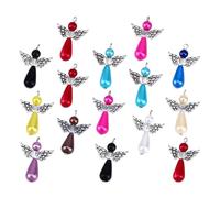 Amosfun 15 Piezas de Colgantes de Alas de Aleación para DIY Efecto Decorativo, Accesorios para Hacer Joyas Elegantes y Coloridas, Ideales para Manualidades Color Aleatorio