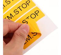 Amosfun 15 Piezas Etiquetas de Parada de Emergencia Adhesivos de Advertencia para Botón Interruptor Pegatinas para Seguridad Equipos Eléctricos y Maquinaria Industrial