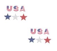 Amosfun 2 Juegos 2 Juegos De Adornos para El Día De La Independencia Decoración En Niveles Dorados Pegatinas De Estrellas para Dormitorio Adornos para Mesa del Día De La 6 Piezas * 2