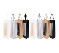 Amosfun 2 Juegos Bolsas Arpillera Bolsitas Bolso De Mano Transparente Totalizador Bolsa De Vino Al por Menor Colador Sellable para Embalaje Favor Limpiar La Basura Papel 4 Uds * 2