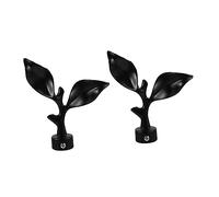 Amosfun 2 Juegos Cabeza De Barra De Cortina Barras De Cortina Negras Barra De Cortina Ligera Curtain Rod Curtain Pole Extremo del Poste De La Cortina Última Barra De Cortina 2 Piezas * 2