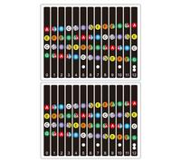 Amosfun 2 Juegos de Pegatinas de Escala para Guitarra en Pvc, Compactas y Coloridas, Ideales para Principiantes y Que Practican Facilidad