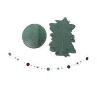 Amosfun 2 Juegos Decoración Colgante de Navidad Mini Árbol Papel Guirnalda Verde Oscuro y Rojo Verde Estrellas para Festivo Hogar