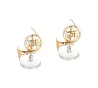 Amosfun 2 Juegos Modelo De Cuerno Tuba Soporte De Trompa Bocina Juguetes De Tallo Cuerna Adorno De Cuerno En Miniatura Instrumentos Cuerno Francés De La Casa De Muñecas Banda Golden Cobre