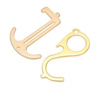 Amosfun 2 Piezas Abrepuertas Uso Ergonómico Llavero sin Contacto para Manija de Puerta, y Botón Elevador, Aleación de Zinc Dorado, Modelos Ysk14/ysk08 Contacto Libre Varios estilos