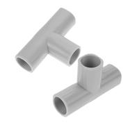 Amosfun 2 Piezas Accesorios para Vallas Conector de Esquina de Muebles Conector de tubería Conectores de Parque Infantil Accesorios de Codo Accesorio de PVC en T Educación física Gris