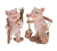 Amosfun 2 Piezas Adorno de Cerdo de Resina Simulada para Decoración de Cerdo Blanco Accesorio de Divertido y Único