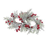 Amosfun 2 Piezas Anillos de Guirnalda para Velas Navideñas con Piñas y Bayas Artificiales Soporte Estable para Velas Cónicas y Cilíndricas Decoración de Mesa para Boda y Hogar Festiva