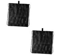 Amosfun 2 Piezas Bolsa con cordón Bolsillos con cordón con Bolsa de Multifuncional School Bag maletin Escolar Tote de Almacenamiento con de Hombro Black