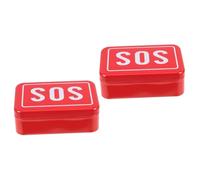 Amosfun 2 Piezas Caja De Hojalata Maletín De Sostenedor Portátil De La Caso De Primeros Auxilios Maletín De Portátil Sostenedor De La Botiquín Rojo