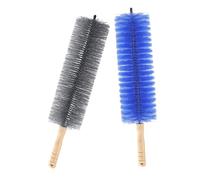 Amosfun 2 Piezas Cepillo de Limpieza para Ventiladores Suelo de Unidades con Mango de Madera Antipolvo Eficaz para Durable y Flexible para Interiores