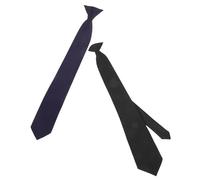 Amosfun 2 Piezas Corbata Negra Preatada para Hombres Clip de Metal, Poliéster Resistente, Diseño Profesional para Oficina y Banquetes, Cambios Rápidos y Uniforme Consistente