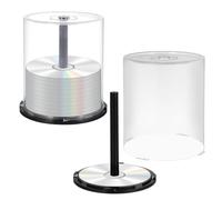 Amosfun 2 Piezas Cubo De Almacenamiento De Cd Y Dvd, Organizador De Discos, Soporte Compacto Para ProteccióN Y Ahorro De Espacio, Capacidad Para 100 Discos