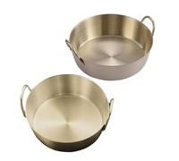 Amosfun 2 Piezas Cuencos Pequeños Redondos de Acero Inoxidable Dorado con Asas, Resistentes Diseño Moderno para Servir Salsas y Aperitivos Cocina
