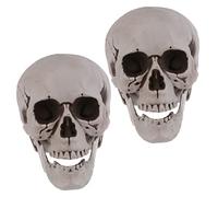 Amosfun 2 Piezas De Calaveras Ligeras De Plástico para Decoración De Festivales Modelo De Calavera con Sonrisa Sombría