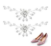 Amosfun 2 piezas de perlas hebillas de zapatos de moda diamantes de imitación de diamantes de imitación de diamantes de imitación clip para zapatos de boda