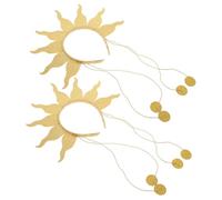 Amosfun 2 Piezas Diadema Con De Reina Tiara Diadema De La De La Princesa Tocado De Halloween Tiara Nupcial Golden