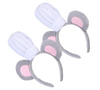 Amosfun 2 Piezas Diadema de Orejas de Ratón Gris con Gorro de Chef Suave Accesorio de Cosplay para Adultos y Fiestas Temáticas como Halloween y Navidad Cómodo y Flexible para Eventos y