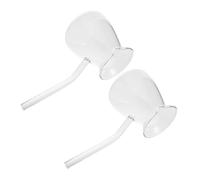 Amosfun 2 Piezas Jarra de Café Turca Vidrio Borosilicato Resistente al Calor Tetera Transparente con Asa Lateral para Calentar Leche Compatible con Estufa