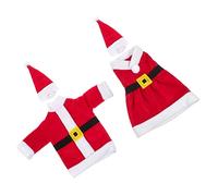 Amosfun 2 Piezas Juego de Botellas navideñas Tapas de Botellas de Vino de Santa Claus Bolsa de Vino de papá Noel Christmas Decorations Adornos navideños Decoraciones de Botellas Franela