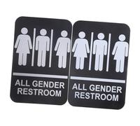 Amosfun 2 Piezas Letrero de Unisex Braille Señalización de Aseos de Género Neutral Autoadhesiva Instalación y Alta Visibilidad para Públicos