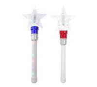 Amosfun - 2 piezas luminosas para niños con purpurina para niños, estrella de hadas, juguetes luminosos, varillas, estrellas para niños, luz y vuelta plástica
