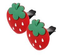 Amosfun 2 Piezas Perfume Con Decoración De Fresa Decoraciones Interiores Del Automóvil Decoración De Aromas De Coches Clips De Ventilación De Coche Resina
