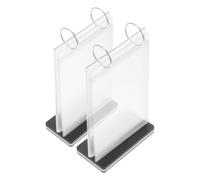 Amosfun 2 Piezas Soporte Abatible y Estructura de Hierro de Pvc 12 Páginas para Exhibición de Bebidas y Cambio Fácil de Hojas para Menú de Restaurante y Bar