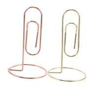 Amosfun 2 Piezas Soporte Metálico para Tarjetas y Fotos de Diseño Minimalista para Escritorio Fácil Cambio de Contenido para Oficina