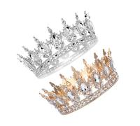 Amosfun 2 tiara de diamantes de imitación brillantes para mujer y tocado vintage para bodas, bailes de graduación y fiestas, cómodo y diseño