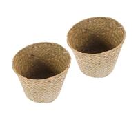 Amosfun 2 Uds Mini Caja De Arena Cesta De Almacenamiento Tejida De Pasto Marino Cesta De Basura Para Oficina En Casa Cesta Tejida De Pasto Marino Pequeño Bote De Basura Cesta Tejida Cesta