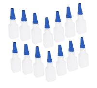 Amosfun 20 Botellas De Pegamento Pequeñas Minibotellas Vacías Con Dispensador De Pegamento De Punta Minibotellas Aplicadoras Con Tapa Botella De Plástico Blanca Con Punta