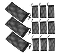 Amosfun 20 Piezas Bolsas de Malla con Cordón Negras Bolsas Deportivas Resistentes y Transpirables para Gimnasio Viaje y Almacenamiento Portátil
