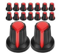 Amosfun 20 Piezas de Perillas de Control de Volumen para Potenciómetro, Color Rojo, Material Plástico, Fácil Instalación, Compatibles Mezcladores Dj y Altavoces