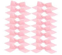 Amosfun 20 Piezas Lazo Decorativo Arco Adhesivo para Elaboración De Bricolaje Peel and Stick Bow Pegatina De Mini De Arco Prefabricado Lazos De Raso Autoadhesivos Rosa Poliéster