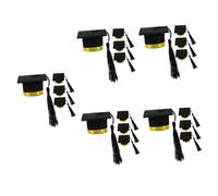 Amosfun 20 Piezas Mini Sombrero De Doctor Mini Gorras De Graduación Sombrero De Copa Sombrero Divertido Tapón De Vino Mini Sombrero De Graduación Mini Sombrero Tapa De Botella Tapas