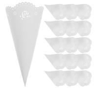 Amosfun 20 piezas Porta Conos de Confeti Huecos para Bodas y Fiestas Blanco para Decoraciones Clásicas y Vintage